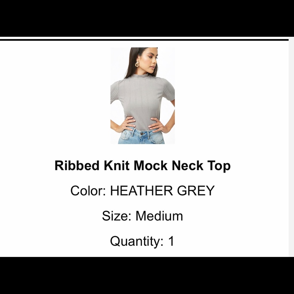 Forever 21 ribbed mock neck top